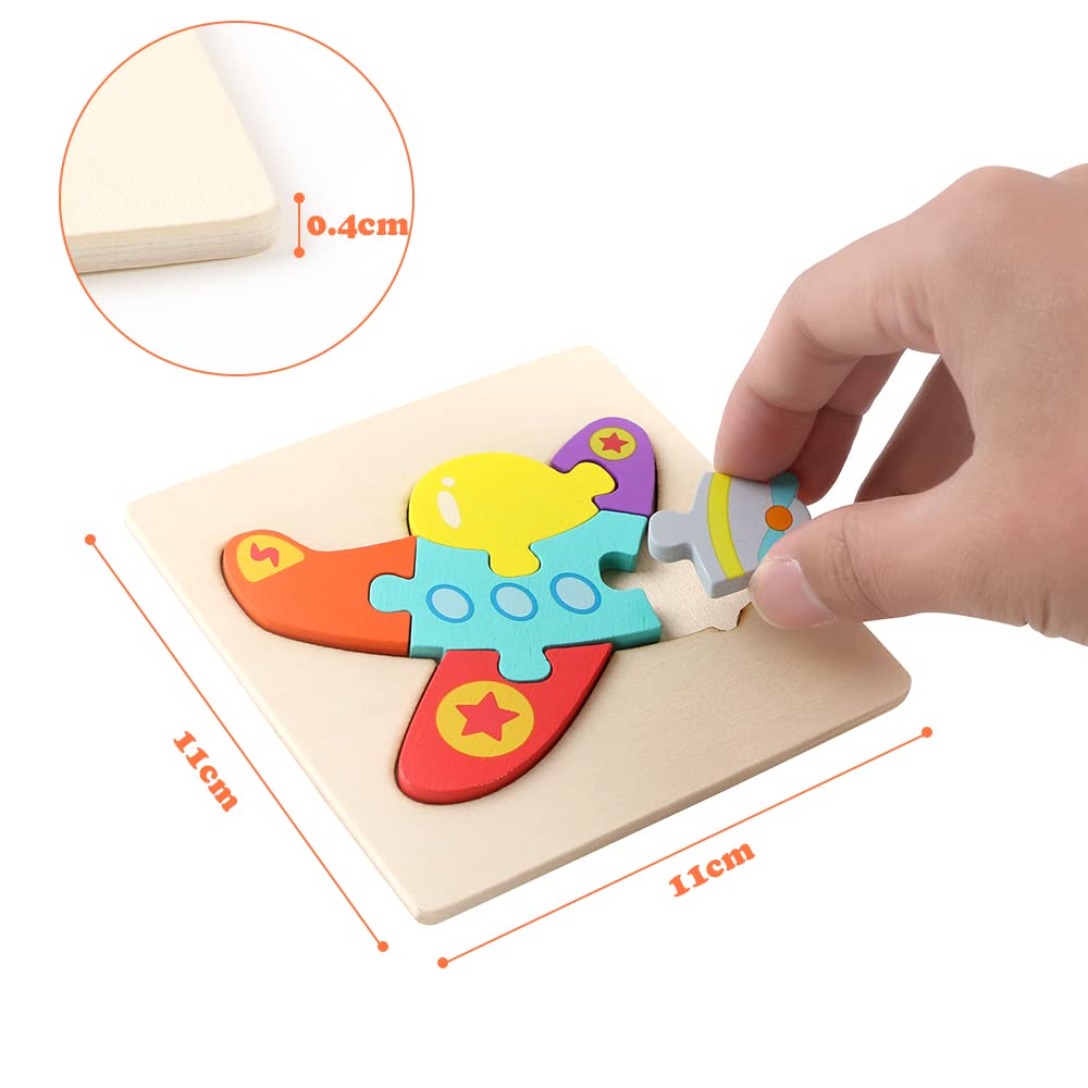 HOTUT Puzzles de Madera de Animales para Niños,6pcs Rompecabezas Puzzle Juguetes Bebes,Puzzles de Madera Juguetes Bebes, Montessori Puzzle Bebe Infantiles,para Niños