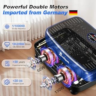 Vibration Plate Exercise Machine, 2025 New EvoSpark Vibration Plate Machine with Industrial Dual-Motor System,Whole Body Vibrating Plate for Lymphatic Drainage,450 Lbs Capacity Vibrate Platform