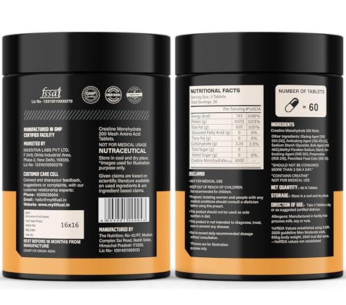 Image of MyFitFuel Creatine Monohydrate 200 mesh, 3000mg (60 Tablets)