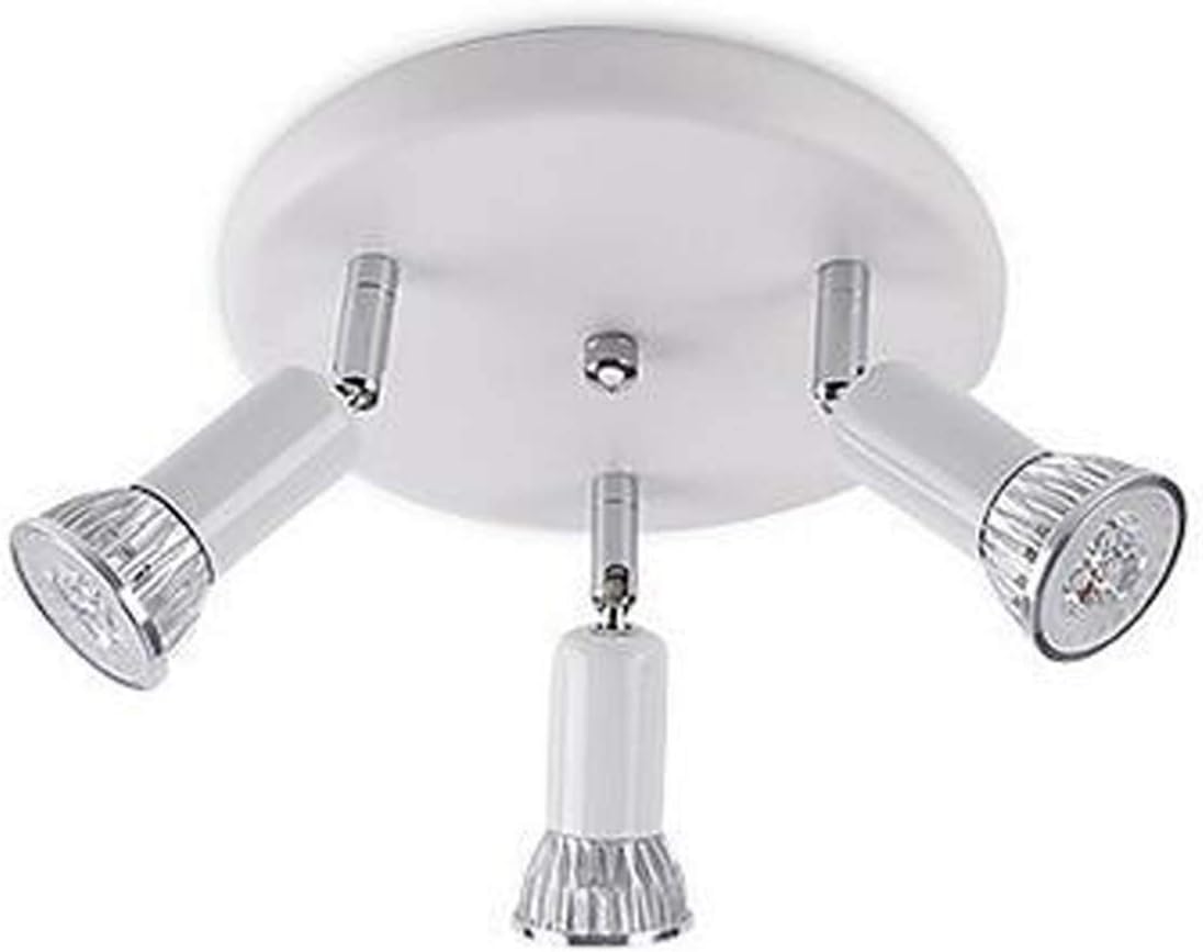 9w LED Adjustbale Ceiling Light Multi-Directional Spot Light GU10 Bulb 3-Light Night Lamp Kitchen Living Room Bed Room Hotel Store Black(Warm White)