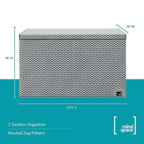 Mindspace Toy Chest For Boys, Kids Toy Storage Organizers - Large Toy Chest For Girls - Stuffed Animals, Baby Doll, Toy Storage Bins For Playroom Organization And Storage | The Oxford Collection, Gray Zag #TOP5