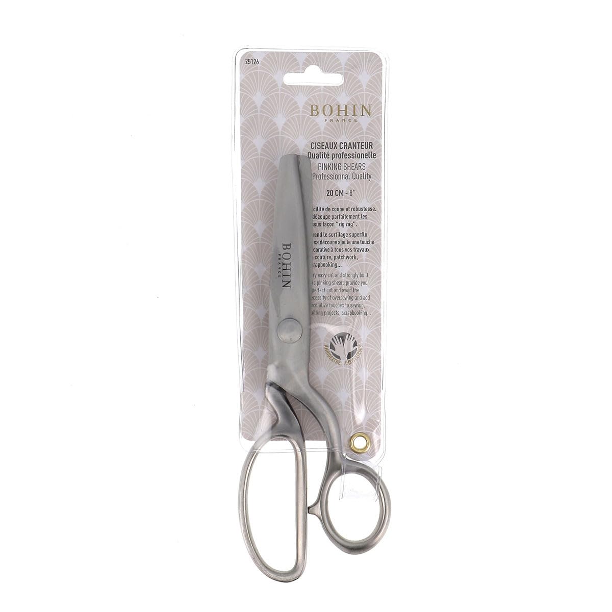Ciseaux cranteur 21 cm tout acier