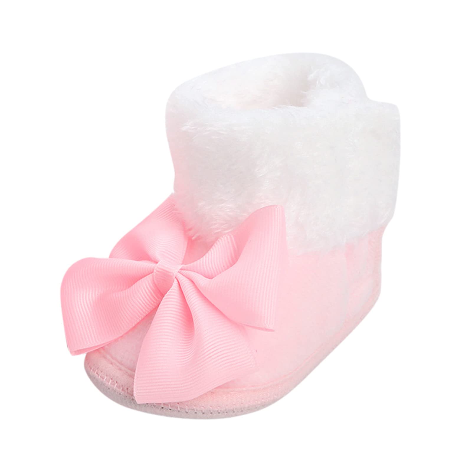 Toddler Girl Rain Boots Soft Baby Shoes Plus Velvet Thick Non Slip Cotton Shoes (Pink, 3.5 Infant)