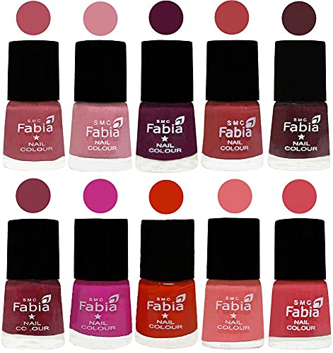 Image of ALL IN ONE (PACK OF 10), Long Lasting Glossy Nail Polish, 6 ml Each, All Vibrant Colours,02171