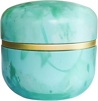 Topwon Body Powder Container with Powder Puff for Baby Women Talc Free Dusting Loose Powder Case Home Travel Powder Box (Green)