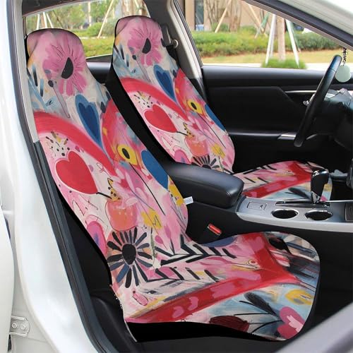Housses de siège auto à sangles élastiques : protection stable et design fleurs de pêcher