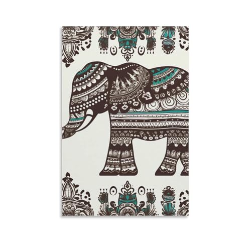 Impression sur toile éléphant bohème pour raviver un mur blanc de bureau
