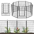 Decorative Garden Fence 8 Pack Metal Panels Fences 40in(H) x18ft(L) with Lockable Gates Temporary Fencing for Yard, Patio, Landscape, Flower Bed Edging Border, Animal Barrier for Dog, Black