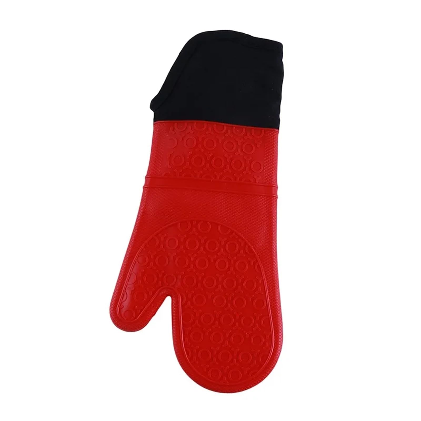 Oven Mitts 1PC Insulated Oven Gloves Silicone Heat-proof Mitts Microwave Baking Tools Household Kitchen Bar Bakeware(Red)
