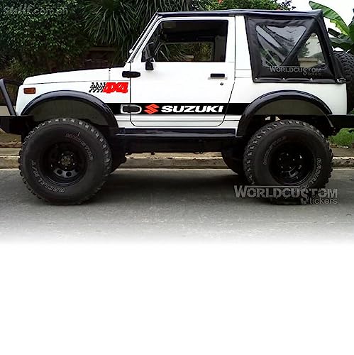 Autocollants de voiture pour Suzuki 4x4 cm - Finition sobre gris foncé