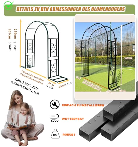 Arche de jardin en métal noir résistant aux intempéries - 5