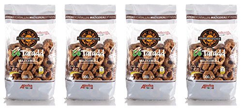 I Tesori di Canusium "Ce Taradd Multicereali" Italian Multi-cereal Taralli - 10.6 Ounces (300gr) Packages (Pack of 4) [ Italian Import ]