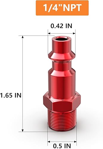 Vista 79 de GASHER 10PCS 1/2-Inch NPT hembra Industrial Air Tool Fitting, 1/2 pulgada de alto flujo neumáticos presión máxima de trabajo 300PSI