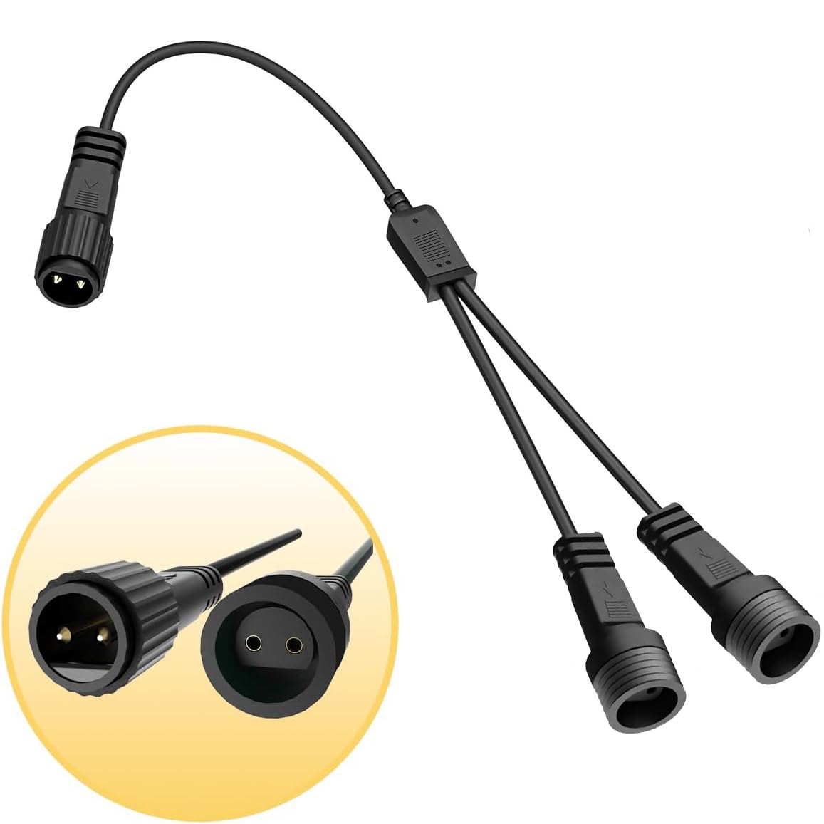 Dekofun Connettore Luci Natale 2 Pin Splitter Per Luci Natalizie, Connettori Trasformatore 1-a-3 Connettore Elettrico, IP65 Impermeabile Presa Adattatore Per Catena Luminosa Natalizia Da Esterno - Foto 4