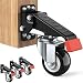 SPACEKEEPER Workbench Casters kit - 4 Heavy Duty Retractable Caster Wheels Designed for Workbenches Machinery & Tables, Install Template Included