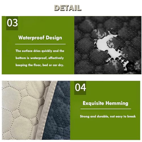 Image of BAMY 2 Pcs Washable Dog Pee Pads Absorbs Urine Pet Training Pads Non-Slip Waterproof Doggie Whelping Pad Reusable Dogs Mat Solid Brown Gray Blue Pink (Khaki, M (28x20 inch))