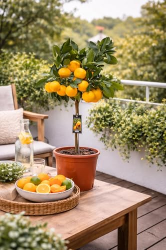 Satsuma-Mandarine Baum 70-100 cm – Citrus Unshiu – Winterharte Zitruspflanze mit süßen, kernlosen Früchten – Perfekt für Garten, Balkon & Wintergarten