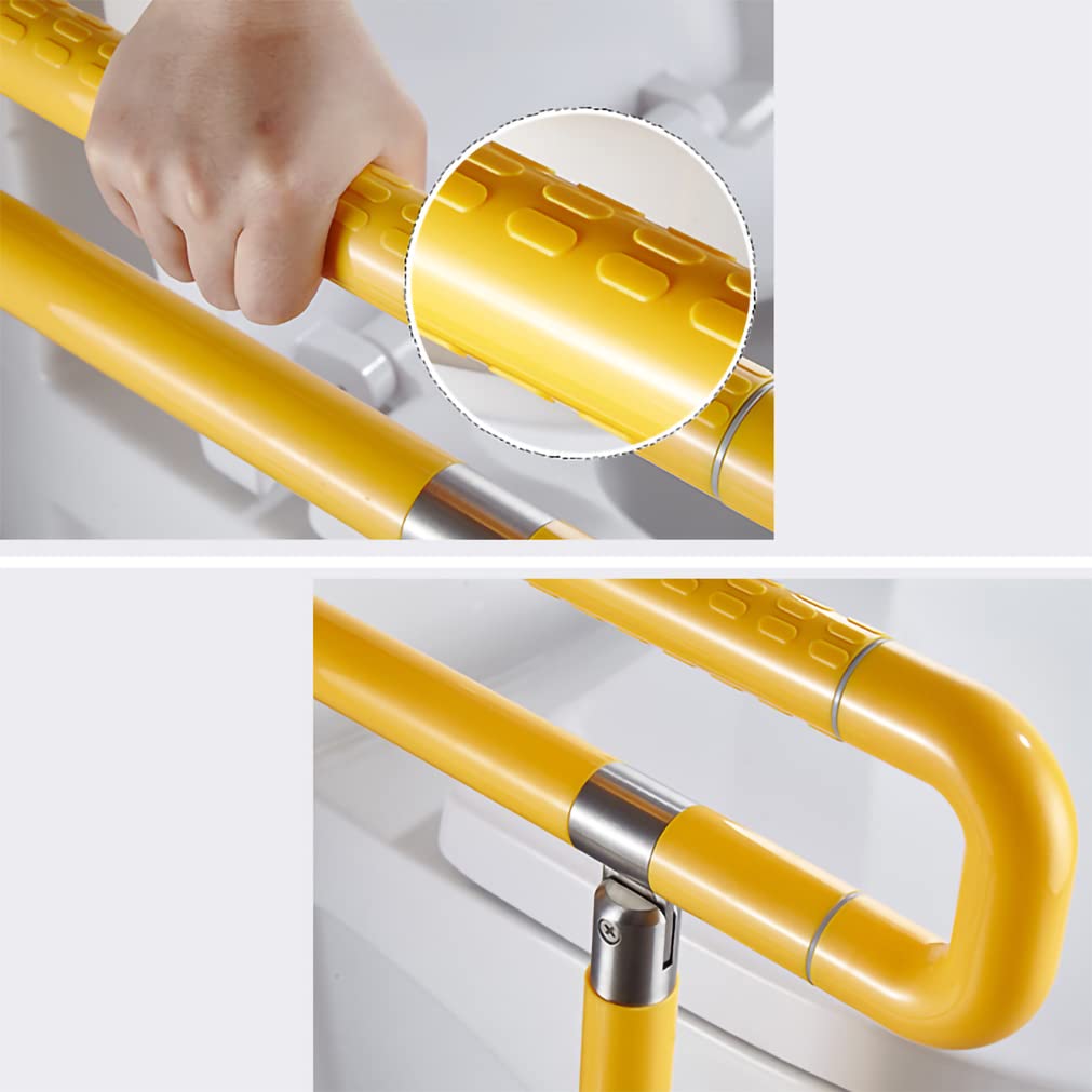 Asidero de acero inoxidable plegable para baño, color blanco, asa de apoyo para la pared, asidero de seguridad, ayuda para levantarse para personas mayores y discapacitados (60 cm)