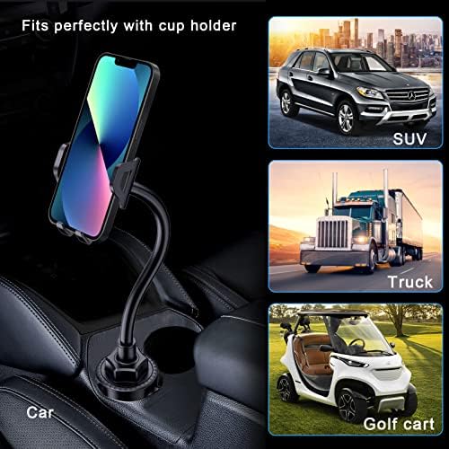 Lopnord Car Cup Phone Holder Mount, Car Mount Compatible with iPhone 13/13 Pro/13 Mini/Samsung Galaxy S22/S21/S20/S10/iPhone 12 11 Pro Max Mini XS XR SE, Flexible Gooseneck Phone Holder for Cars