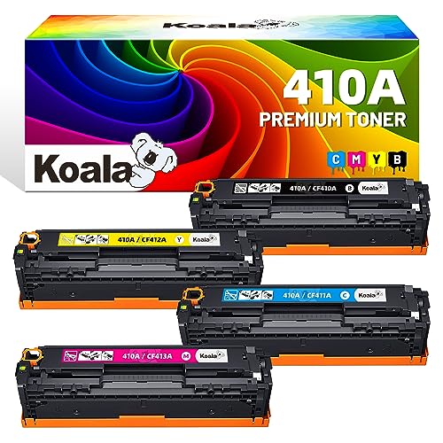 Koala Cartuchos de tóner compatibles para HP 410A CF410A CF411A CF412A CF413A para Color LaserJet Pro MFP M477fdw M477fdn M477fnw M452dn M452nw M452dw M377dw (Negro, Cian, Amarillo, Magenta)