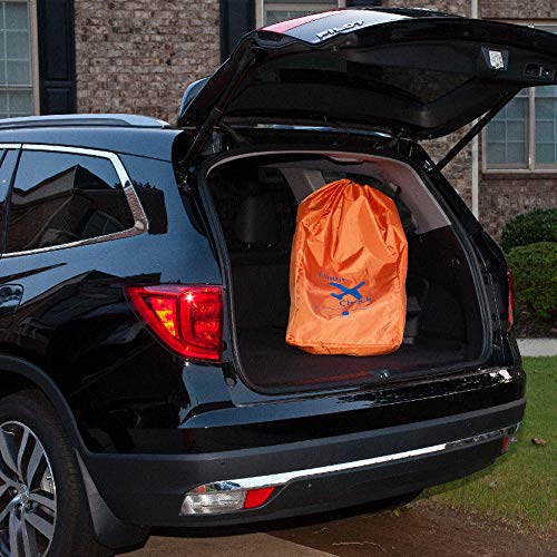 Car Seat Travel Bag And Carrier For Gate Check With Travel Pouch - Bright Orange With Blue Letters For Airport, Airplane Gate Check, Car Trips And Storage Double Backpack Straps | Carseat Bag For Sto #TOP6