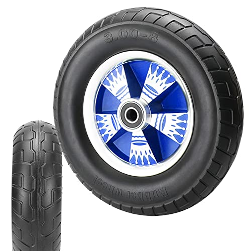 LIGUOYI Flat Free Tires 10 Inch 14 Inch Solid Rubber Wheel - Alloy Wheels with Double Ball Bearing 0.79