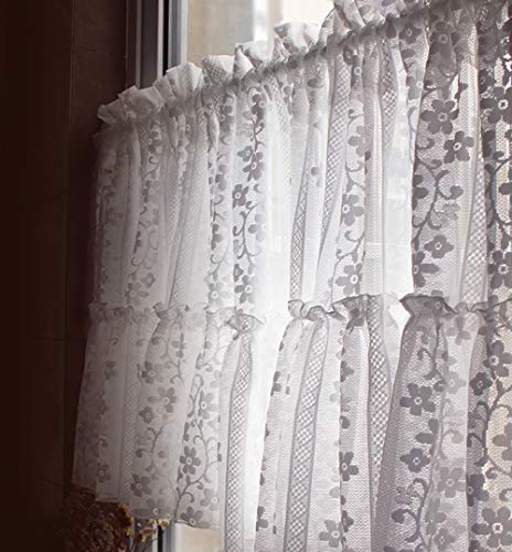 Cortinas de café francesas tipo cenefa corta para cocina 6
