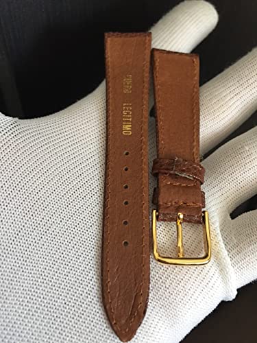 Dcasmo group New Old Stock 1960 1970 Bracelet Montre Cuir Marron Effet Grain Lézard 20mm Bracelet Vintage avec Boucle Dorée – vue 6