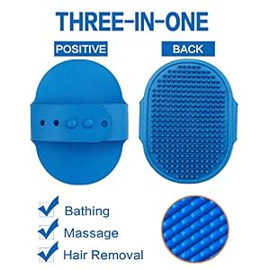 Dog Bath Brush, Aoche Pet Bath Comb Brush Soothing Massage Rubber Comb 2pcs with Adjustable Ring Handle for Long Short Haired Dogs and Cats (blue+rose) Dog Bath Brush, Aoche Pet Bath Comb Brush Soothing Massage Rubber Comb 2pcs with Adjustable Ring Handle for Long Short Haired Dogs and Cats (blue+rose)