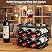 Nuovoware Foldable Wine Rack, Freestanding Hexagon Wine Rack Countertop 6 Bottle 2 Tier, Carbon Steel Wine Racks Holder for Kitchen Bar Pantry Wine Cellar Dining Room Basement Outdoor, Black