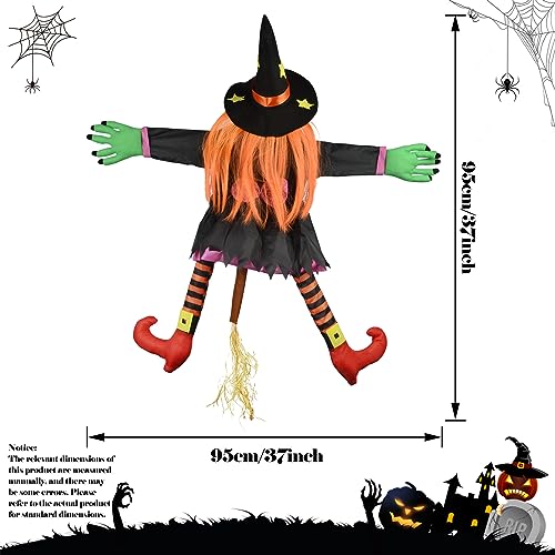 đ Lustige Halloween Deko: 37 Zoll AbstĂźrzende Hexe fĂźr Garten & Baum â Magische Hexen-Dekoration fĂźr gruselige Stimmung! đ§ââď¸ â Bild 5