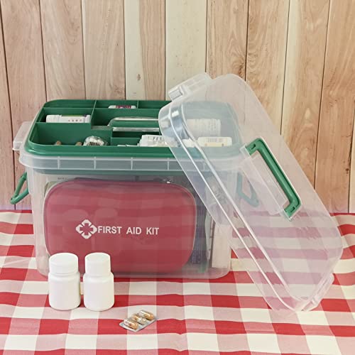 Idomy Plastic Lockable Medication Box, Family First Aid Box, Medicine Lock Organizer, Clear #TOP5