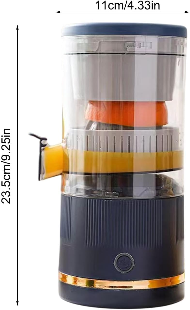 Juicer di agrumi elettrici, macchina per spremiagrumi ricaricabile, spremiagrumi arancione automatico, contenitore per succo portatile, macchina da pressa alla frutta, spremiatura di succo Blue