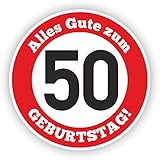 Werbeagentur Finkbeiner Geburtstag Verkehrszeichen 50 Jahre - 30cm auf 2mm Hartschaumplatte - Beschreibbar