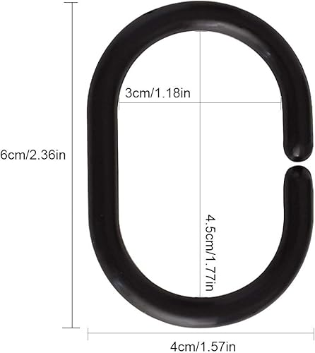 Miniatura 2 de Qulable 24 piezas Anillos de Cortina de Ducha de Plástico Ganchos de Cortina de Ducha Anillos en Forma de C Gancho Colgador Lazo de Cortina de Baño