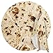 SeaRoomy Burritos Tortilla Throw Blanket, Tortilla Wrap Blanket, Novelty Funny Gifts Tortilla Round Blanket Giant Tortilla Round Soft Blanket for Kids (Caramel Brown, 47 inches)