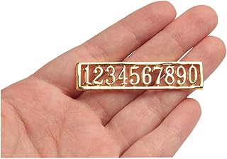 Acxico 1Pcs Mini House Miniature 1:12 Scale Set of Gold Colour Door Numbers 0-9