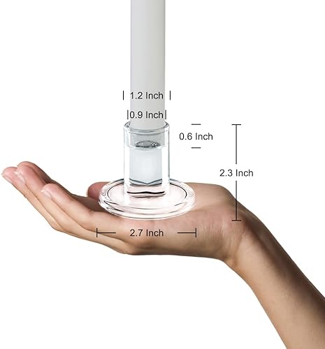 Miniatura 2 de 4 portavelas cónicos, portavelas de cristal a granel, portavelas transparentes para centro de mesa de comedor