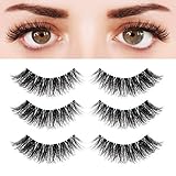 BEPHOLAN 3 Pairs Multi-layered Faux Mink Lashes, Fluffy Volume Lashes, Natural Look, 3D Layered Effect, Reusable, 100% Handmade & Cruelty-Free, Easy to Apply, XMZ92