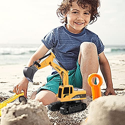 Vanzer Rc Excavator Toy, Remote Control Hydraulic Toy Car For 6,7, 8, 9 - 14 Year Old Boys Girls, Construction Tractor Vehicle, Rechargable Engineering Digger Truck, Best Birthday Gifts For Kids #TOP6