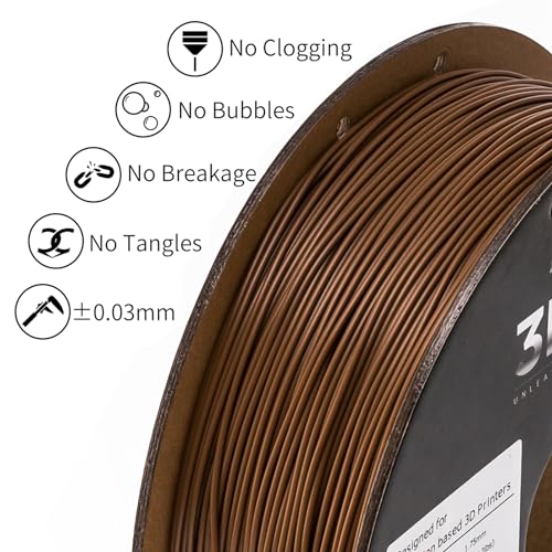 Image of INLAND Micro Center PLA+ 3D Printing Filament 1.75mm - PLA Pro Dimensional Accuracy + /- 0.03 mm - 1kg Cardboard Spool (2.2 lbs) (1 Pack Brown, 1.75mm)