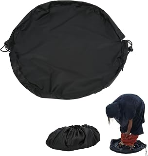 Wetsuit Changing Mat, Beach Change Mat, Black Surf Change Mats, Oxford Cloth Surf Dry Bag, Folding and Water Resistant, 50cm Diameter Waterproof Portable for Outdoor