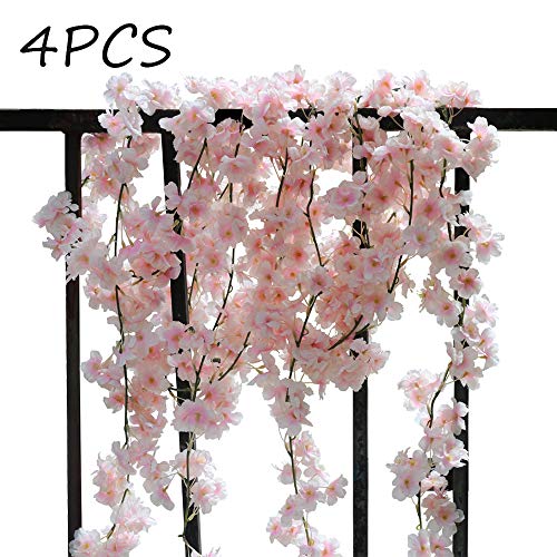 Preisvergleich Produktbild COSCHANO Künstliche Girlande Kunstblume 4packcherryblossom pink