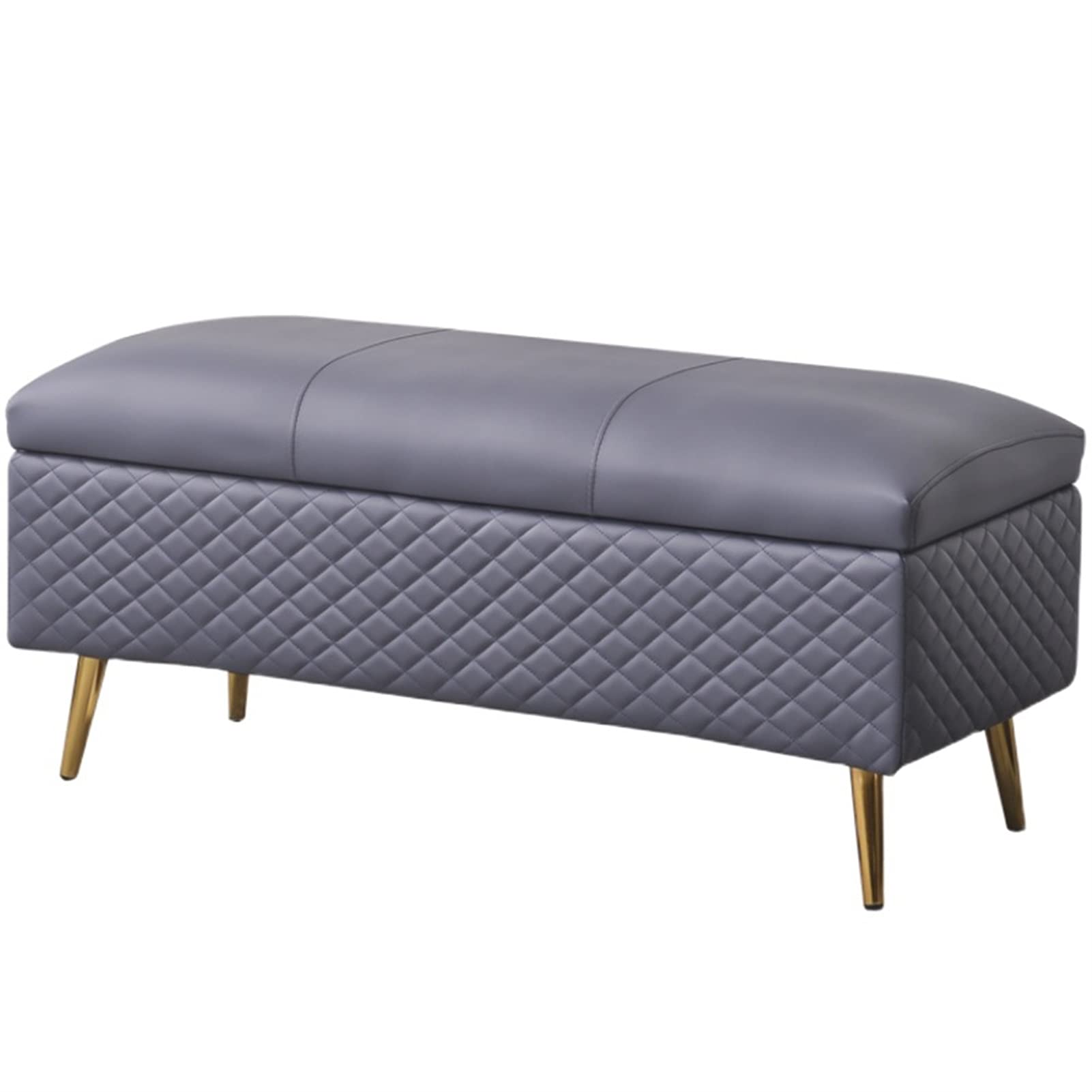 Pouf repose-pieds grand rangement tabouret de canapé cuir PU banc à chaussures