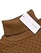COOFANDY Men's Slim Fit Turtleneck Sweater Casual Knitted Twisted Pullover Solid Sweaters Dark Brown Small