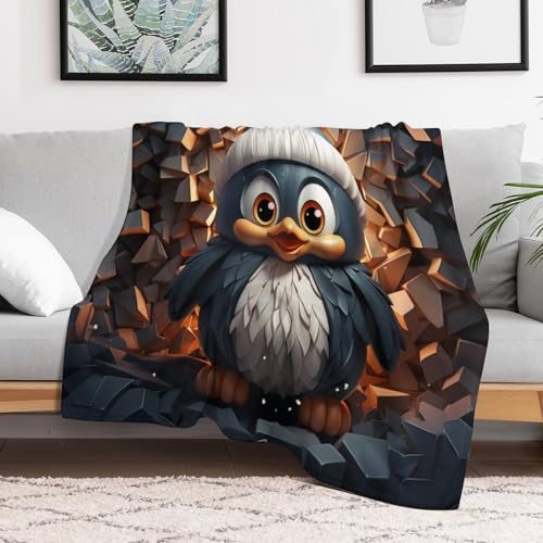 Plaid couverture flannel pingouin très doux pour des nuits douillettes - 3