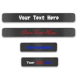 4D Carbon Fiber Universal Car Door Plate Door Sill - Sticker Text Custom - Cars Sticker Anti-Kick...