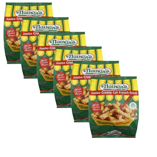 Nathan's Famous French Fried Jumbo Crinkle Cut French Fries - 0 g Trans-Fat Per Serving - Quick &...