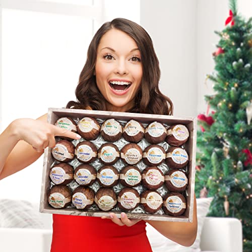 Purelis Bath Bombs 24 Pack. Natural Moisturizing Refreshing Ingredients Essential Oil Bath Bombs Gift Gift Set. Bath Bomb Bundles With Unique Fragrances & Colors. Gift Set For Men & Women. #TOP3