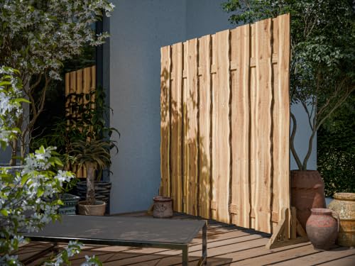 WOODTEX Lärche 180×180 cm Sichtschutzzaun, Gartenzaun aus Holz, Lärchendruckimprägniert, Kesseldruckimprägniert, Montage Bausatz, Lärche Rustikal, Garten Sichtschutz, 180 x 180 x 5.4 cm-3